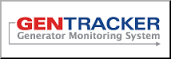 Logo for GENTRACKER Generator Monitoring System, featuring bold red GEN, blue TRACKER, and "Generator Monitoring System" in gray below. A gray arrow points right beneath the text, reflecting Seattle Generator Monitoring expertise.